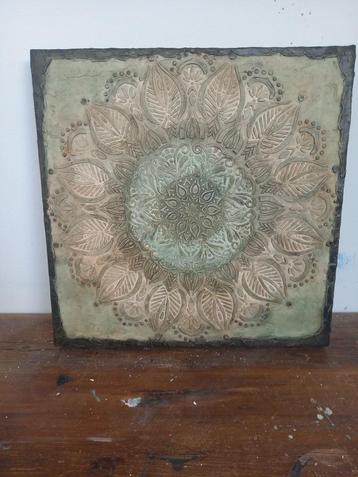 Schilderij, mandala, canvas vierkant, nieuw, lijst beschikbaar voor biedingen