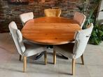 Nette uitbreidbare ovale grenen eettafel, Huis en Inrichting, Ophalen, Gebruikt, 100 tot 150 cm, Landelijk
