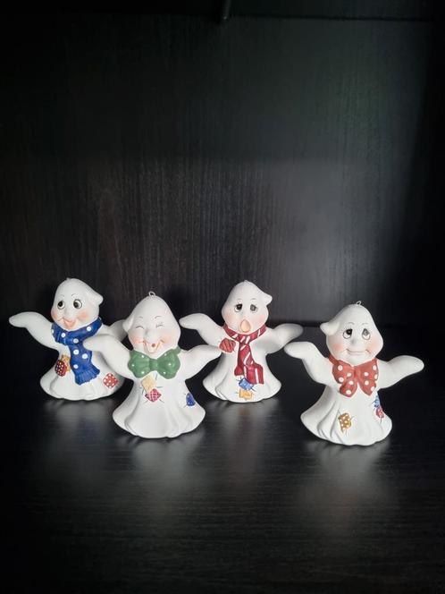 Set van 4 vintage spookjes ornamenten Halloween, Verzamelen, Beelden en Beeldjes, Zo goed als nieuw, Fantasy, Ophalen of Verzenden