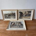 3 Engelse Printen in Lijst, Jachtscenes, English Style, Ophalen of Verzenden, Gebruikt, Minder dan 50 cm, Minder dan 50 cm