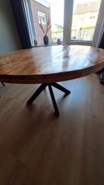 Ronde mango houten eettafel (diameter 1,40 meter), Ophalen, 100 tot 150 cm, Rond, Zo goed als nieuw