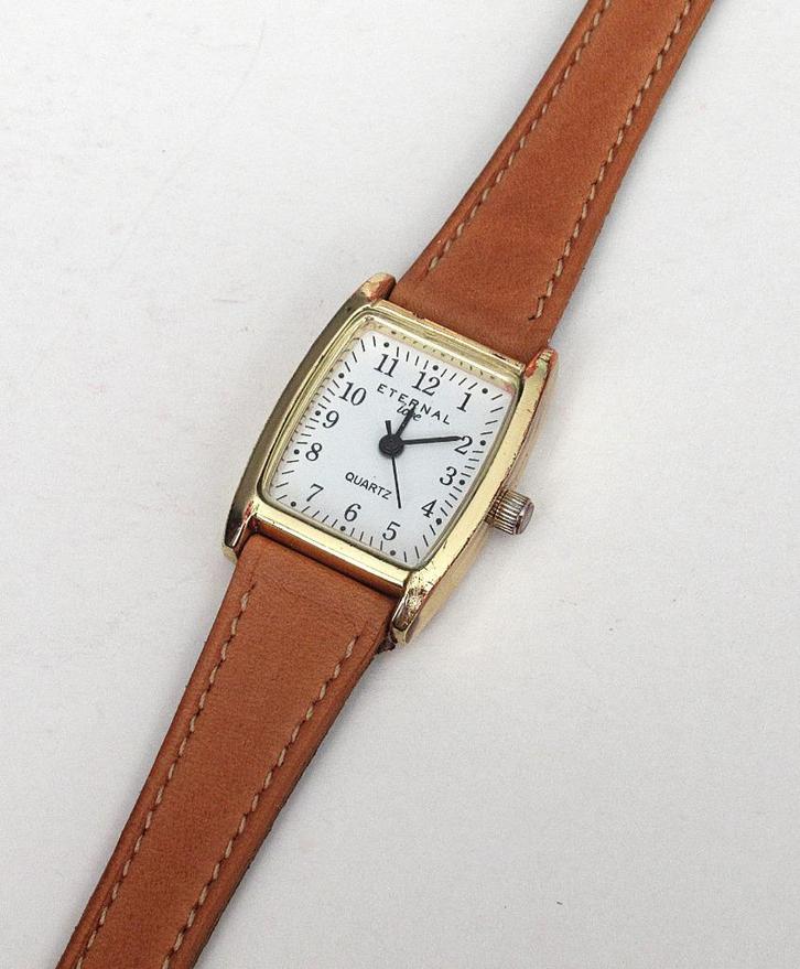 Eternal Love dames quartz horloge met leren armband., Sieraden, Tassen en Uiterlijk, Overige Accessoires, Ophalen of Verzenden