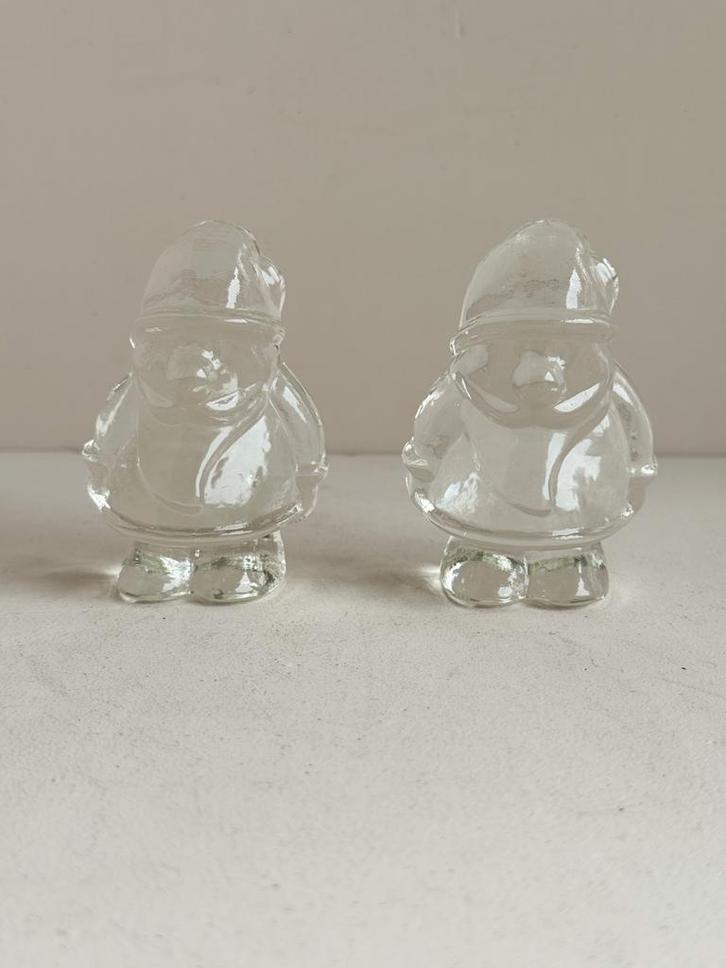 2 Leuke Glazen Kerstmannen/Gnomes, Huis en Inrichting, Woonaccessoires | Overige, Zo goed als nieuw, Ophalen of Verzenden
