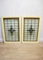 Set antieke glas-in-loodramen, Antiek en Kunst, Antiek | Woonaccessoires, Ophalen