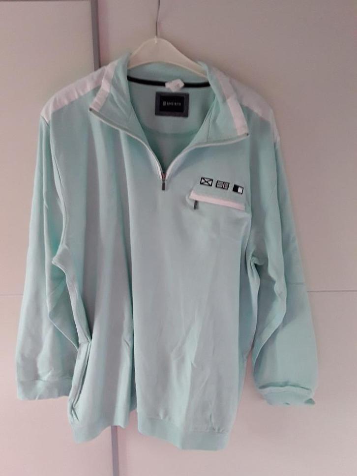 Babista Licht Groen/Blauwe Polo Met Lange Mouwen Maat 62, Kleding | Heren, Grote Maten, Zo goed als nieuw, Trui of Vest, Groen