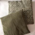 kussens + deken/kleed groen, Huis en Inrichting, Woonaccessoires | Kussens, Ophalen of Verzenden, Zo goed als nieuw, Groen, Vierkant