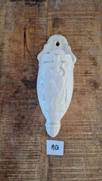 (AQ) Antieke grote porseleinen wijwaterbak met afb engel,  z, Antiek en Kunst, Ophalen of Verzenden