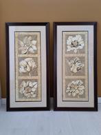 Houten lijsten, lijst met bloemtekeningen 2 stuks, Huis en Inrichting, Woonaccessoires | Lijsten, Ophalen, Gebruikt, 75 cm of meer