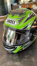 Shoei helm kawasaki groen, Motoren, Shoei, Tweedehands, Integraalhelm