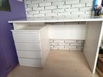 JYSK bureau, wit, met 4 lades., Ophalen, Gebruikt, Bureau