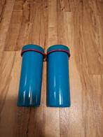 Set van  Tupperware 2 blauwe bekers met roze deksels, Ophalen of Verzenden, Gebruikt
