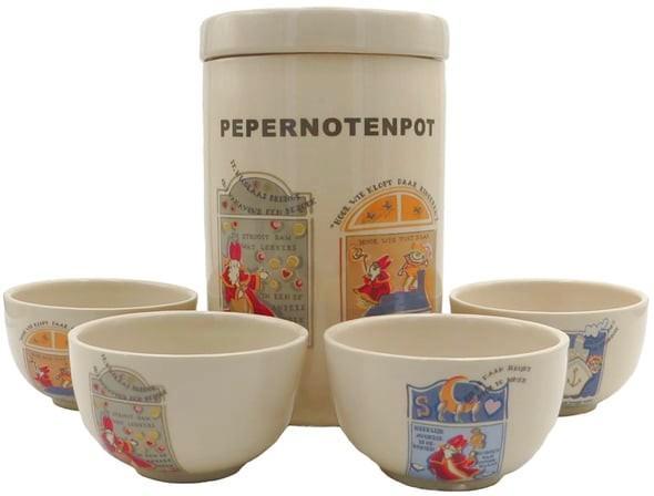 Blond Amsterdam Pepernotenpot met Kommen, Huis en Inrichting, Keuken | Servies, Zo goed als nieuw, Kom(men), Blond Amsterdam, Aardewerk