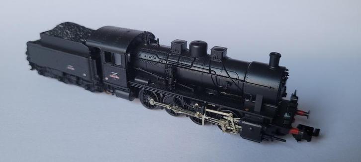 N-spoor Fleischmann Piccolo 7153 Stoomloc met tender (SNCF), Hobby en Vrije tijd, Modeltreinen | N-Spoor, Gebruikt, Locomotief