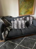 Ikea Landskona 2 zits bank donkergrijs + poef, Huis en Inrichting, Ophalen, Tweepersoons, 75 tot 100 cm, Zo goed als nieuw