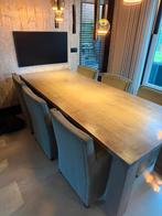 Eerkamertafel met 6 stoelen, Huis en Inrichting, Ophalen, Gebruikt, Eikenhout, 200 cm of meer
