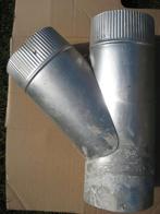 Giveg afvoer rookgas cv ventilatie buizen t-stuk 45 130 mm, Afvoer, Gebruikt, Aluminium, Ophalen of Verzenden