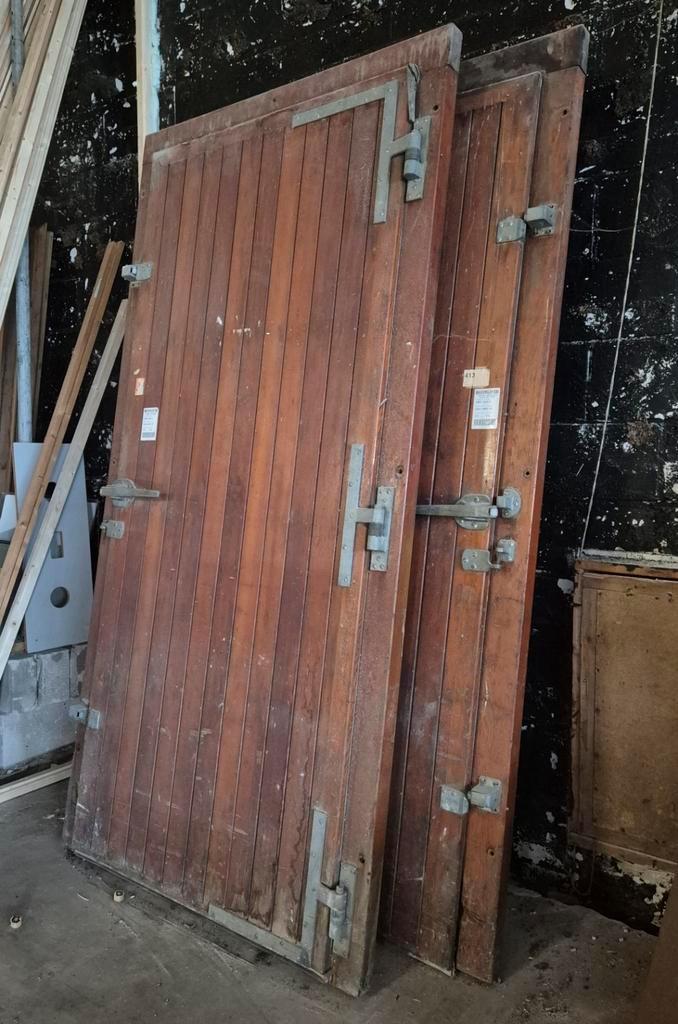 Grote zware schuurdeuren 4 stuks, Doe-het-zelf en Verbouw, Deuren en Horren, Gebruikt, 200 tot 215 cm, Ophalen