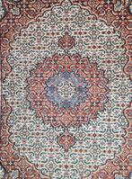 Handgeknoopt oosters Moud tapijt medallion blue 199x250cm, Persian Perzisch vintage oosters hype, Crème, 150 tot 200 cm, 200 cm of meer