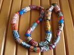 Streng etnische handgemaakte glazen Krobo kralen, Ophalen of Verzenden, Nieuw, Overige kleuren, Overige materialen