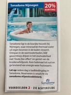 20% korting bij Sanadome Nijmegen!, Tickets en Kaartjes, Kortingen en Cadeaubonnen, Drie personen of meer, Kortingsbon, Spa of Sauna