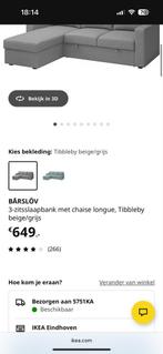 IKEA Barslov Slaapbank - een jaar oud!, Huis en Inrichting, Ophalen, Driepersoons, 75 tot 100 cm, Zo goed als nieuw