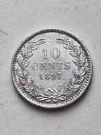 10 cent 1897 Wilhelmina langhaar, Postzegels en Munten, Munten | Nederland, Ophalen of Verzenden, Koningin Wilhelmina, 10 cent