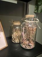 Droogbloemen in Glazen Potten - Set van 2, Overige materialen, Wit, Nieuw, Ophalen of Verzenden