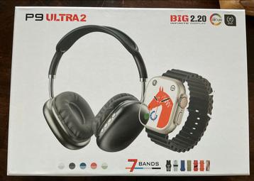 P9 Ultra SUIT Oortelefoon & Smartwatch Set beschikbaar voor biedingen