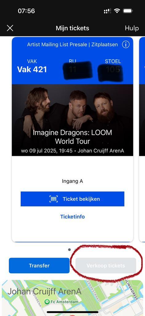 Aangeboden 2 zit plaatsen Imagine Dragons, Tickets en Kaartjes, Concerten | Nederlandstalig, Twee personen, Juni