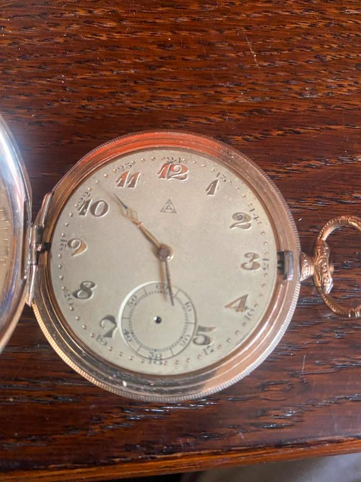 Alpina double zwitser klokje, Sieraden, Tassen en Uiterlijk, Horloges | Antiek, Overige merken, Overige materialen, Ophalen of Verzenden