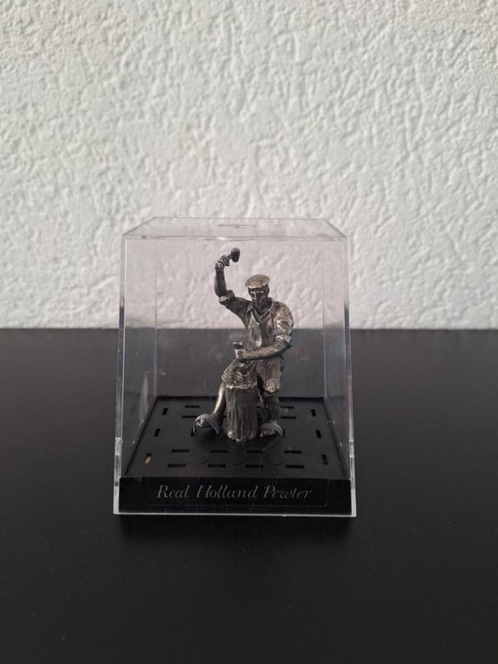 Real Holland pewter tinnen beeldje Muntslager, Antiek en Kunst, Antiek | Tin, Verzenden