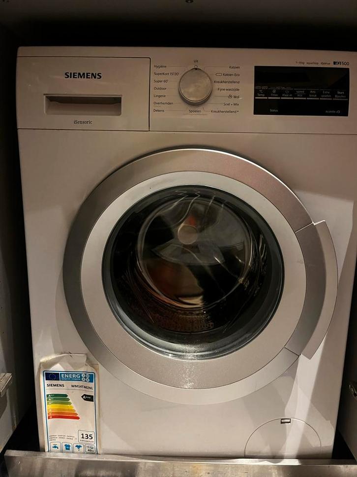 Siemens wasmachine WM14T462NL, Witgoed en Apparatuur, Wasmachines, Gebruikt, 6 tot 8 kg, Minder dan 85 cm, 1200 tot 1600 toeren