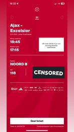 Ajax-exelsior, Tickets en Kaartjes, Losse kaart, Eén persoon