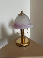 Vintage Murano Tafellamp met Goudkleurige Voet, Huis en Inrichting, Lampen | Tafellampen, Ophalen of Verzenden, Zo goed als nieuw