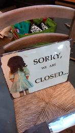 Vintage 'Sorry, We Are Closed' Bordje, Ophalen of Verzenden, Gebruikt