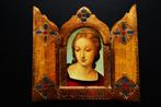 Goudverguld drieluik icoon Madonna del Cardellino Raffaello, Antiek en Kunst, Ophalen of Verzenden