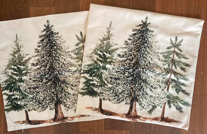 Kerstbomen kerst kussenhoes Nieuw groen ecru Kerstster gnoom, Diversen, Kerst, Nieuw, Ophalen of Verzenden