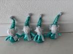 Set van 4 kerst ornament knuffel blauw glitters 22 cm, Ophalen of Verzenden, Gebruikt