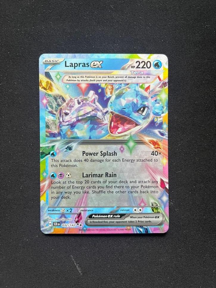 Lapras ex (SCR 032) - Pokemon Stellar Crown, Hobby en Vrije tijd, Verzamelkaartspellen | Pokémon, Zo goed als nieuw, Losse kaart