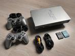 Sony PlayStation 2 Silver, Gebruikt, Phat, Met 2 controllers, Ophalen of Verzenden