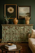 India dressoir groen, Huis en Inrichting, Kasten | Dressoirs, India ibiza, 150 tot 200 cm, Ophalen of Verzenden, 25 tot 50 cm