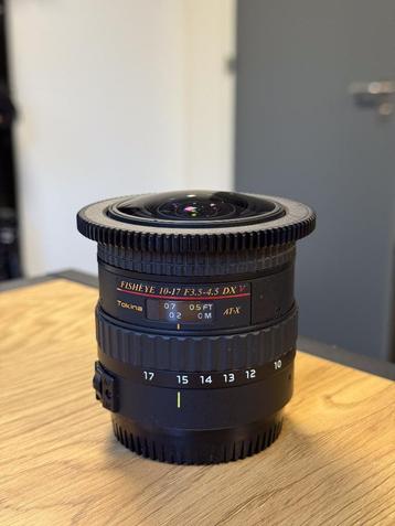 Tokina AT-X 10-17mm f/3.5-4.5 DX NH V Fisheye objectief (Can beschikbaar voor biedingen
