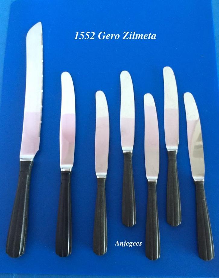 1552 Gero Roestvrij Messen Ebbaheft 552 Gero Zilmeta, Antiek en Kunst, Antiek | Bestek, Ophalen