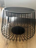Zwarte Draadmand Bijzettafel met Opbergruimte, Ophalen, Minder dan 45 cm, Minder dan 55 cm, Gebruikt