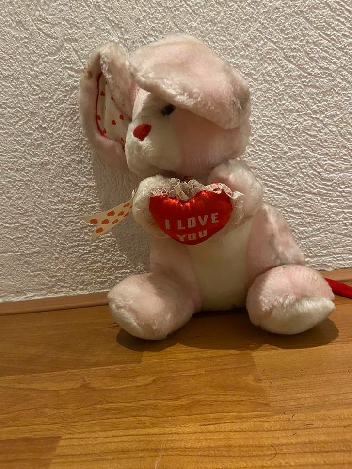 Leuke Knuffel konijn roze met hartje, Kinderen en Baby's, Speelgoed | Knuffels en Pluche, Zo goed als nieuw, Overige typen, Ophalen of Verzenden