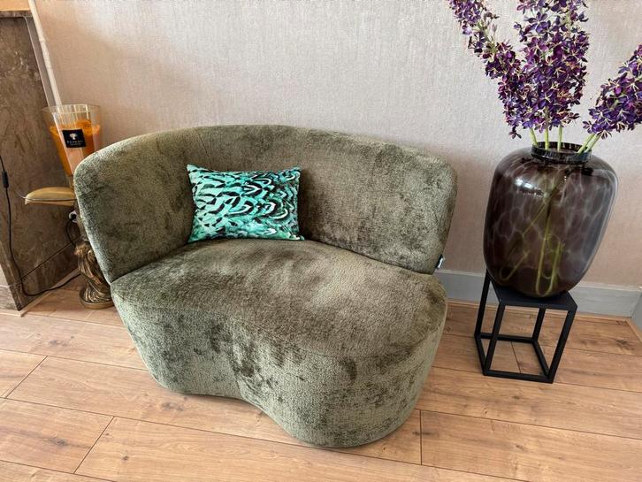 Groene Bank / Fauteuil, Huis en Inrichting, Fauteuils, Gebruikt, Stof, 75 tot 100 cm, Ophalen