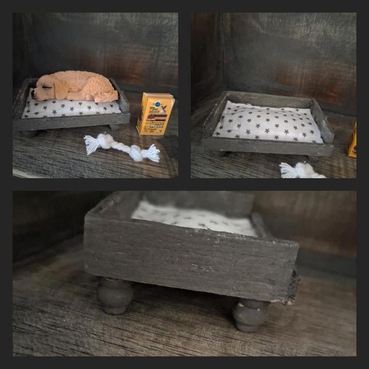 Sober hondenmand, hond, eten miniatuur poppenhuis❤️ ️, Verzamelen, Poppenhuizen en Toebehoren, Nieuw, Poppenhuis, Ophalen