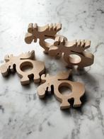 Set van 4 Zweedse houten eland servetringen, Verzenden