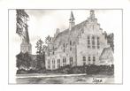 Sleen, gemeentehuis aan de Brink - tekening - ongelopen, Verzamelen, Ansichtkaarten | Nederland, Ophalen of Verzenden, Voor 1920
