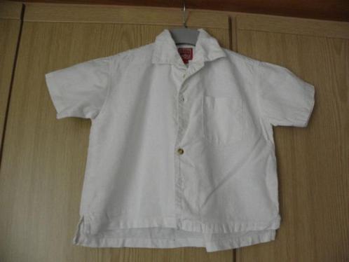 Dik breed wit katoen linnen overhemd YOU HIJ WE 116 prima, Kinderen en Baby's, Kinderkleding | Maat 116, Gebruikt, Jongen, Overhemd of Blouse